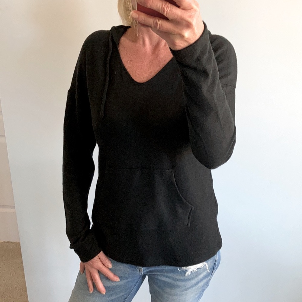 Basic Black, Brushed Hacci Hooded Top - Picture 3 of 9